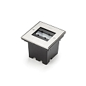 Vloerinbouwarmatuur hoekig, ingebouwde versie IP65, rvs, transparant 