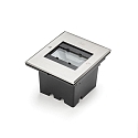 Vloerinbouwarmatuur hoekig, ingebouwde versie IP65, rvs, transparant 
