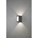 Outdoor HighPower LED wall luminaire CREMONA, 2-sided adjustable 0�-90�, 12W 3000K 720lm, anthracite / aluminium, plastic opal