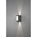 Konstsmide Outdoor HighPower LED wall luminaire CREMONA, 2-sided adjustable 0�-90�, 12W 3000K 720lm, anthracite / aluminium, plastic opal