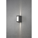 Konstsmide Outdoor HighPower LED wall luminaire CREMONA, 2-sided adjustable 0�-90�, 12W 3000K 720lm, anthracite / aluminium, plastic opal
