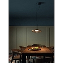 LEDS C4 Pendelarmatuur PLAT RECESSED (DALI-2) met lampenkap, CCT Switch, instelbaar, met diffuser IP20, zwart dimbaar