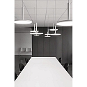LEDS C4 Pendelarmatuur NET LED IP20, opaal, wit