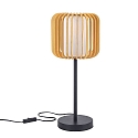table lamp VIVA E27 IP20, light wood, black