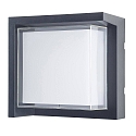 outdoor wall luminaire CREU square IP65, opal, black
