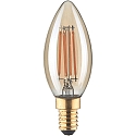 Filamentlamp kaarsvorm C35 GOLD schakelbaar C35 helder E14 4,5W 380lm 1800K 320� CRI 80-89 