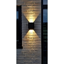 Lumexx Wandarmatuur voor buitenshuis ARCA XL W150 IP65, zwart dimbaar