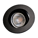 Megatron Plafondinbouwarmatuur DECOCLIC 68MM / GU10 + GU5.3 rond, draaibaar GU10 IP20, zwart mat dimbaar