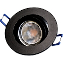 Megatron Plafondinbouwarmatuur DECOCLIC 68MM / GU10 + GU5.3 rond, draaibaar GU10 IP20, zwart mat dimbaar