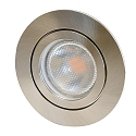 Plafondinbouwarmatuur DECOCLIC 68MM / GU10 + GU5.3 rond, stijf GU10 IP44, ijzer geborsteld dimbaar