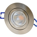 Megatron Plafondinbouwarmatuur DECOCLIC 68MM / GU10 + GU5.3 rond, stijf GU10 IP44, ijzer geborsteld dimbaar