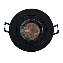 Inbouwbehuizing DECOCLIC 68MM / GU10 + GU5.3 rond, stijf, zwart mat