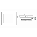 nobil� LED paneel LED GLAS PANEL 200Q DTW hoekig, Dim-To-Warm, dimbaar 14W 60 - 1150lm 2000 - 3000K 120� 120� CRI >80