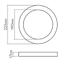nobil� LED panel 225R IP44 SCCT round, 18W 500-1600lm 3000/4000/6000K