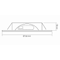 LED Furniture recessed luminaire, N 5020 CSP LED, 3W, 3000K, chrome