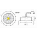 nobil� Recessed LED spot 5068 ECO FLAT, round, 350mA, 8W 3000K 700lm 38�, CRi>90, dimmable, chrome