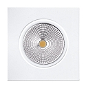 Recessed LED spot 5068Q ECO FLAT, square, 350mA, 8W 4000K 750lm 38�, swivelling, dimmable, matt white