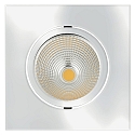 Recessed LED spot 5068Q ECO FLAT, square, 350mA, 8W 3000K 700lm 24�, swivelling, dimmable, chrome