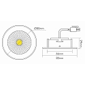 nobil� Recessed LED spot 5068 ECO FLAT, IP44, round, 350mA, 8W 4000K 750lm 24�, CRi>90, dimmable, matt chrome