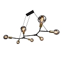 Nordlux Pendelarmatuur JOSEFINE 7-vlams E27 IP20, zwart, zwart mat 