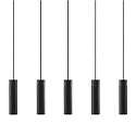 Pendelarmatuur TILO 5-vlams GU10 IP20, zwart, zwart mat 
