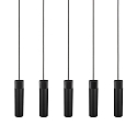 Pendelarmatuur TILO 5-vlams GU10 IP20, zwart, zwart mat 