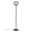 Floor lamp ALTON, E27, IP20, black, glass smoky