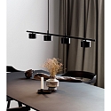 Nordlux LED Pendant luminaire CLYDE bar, 4 flames, 4x 5W, 2700K, 4x 350lm, IP20, 3-Step MOODMAKER, black