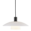 Pendant luminaire VERONA, E27, IP20, black, glass opal white