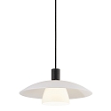 Nordlux Pendant luminaire VERONA, E27, IP20, black, glass opal white