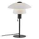 Nordlux Table lamp VERONA, E27, IP20, black, glass opal white