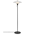 Floor lamp VERONA, E27, IP20, black, glass opal white