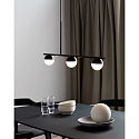 Nordlux Pendant luminaire CONTINA, 3 flames, G9, IP20, glass opal white, black