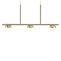 Pendelarmatuur CONTINA 3-vlams G9 IP20, glanzend, messing, opaalwit, zwart, wit 