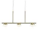 Nordlux Pendant luminaire CONTINA, 3 flames, G9, IP20, glass opal white, brass