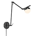Wandarmatuur CONTINA G9 IP20, opaalwit, zwart, zwart glanzend 