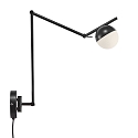 Wandarmatuur CONTINA G9 IP20, opaalwit, zwart, zwart glanzend 