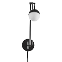 Wandarmatuur CONTINA G9 IP20, opaalwit, zwart, zwart glanzend 
