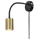 Nordlux wall luminaire EXPLORE FLEX ARM with switch, with plug GU10 IP20, brushed brass, black matt 