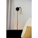 Nordlux wall luminaire EXPLORE FLEX ARM with switch, with plug GU10 IP20, brushed brass, black matt 