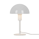 table lamp ELLEN MINI half round, with switch, with lamp socket E14 IP20, glossy, white 