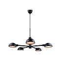 pendant luminaire NOMI 5 flames E14 IP20, black matt 