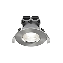 Downlight FREMONT set van 3 IP65, staal geborsteld dimbaar