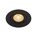 Downlight ALIKI IP44, zwart mat dimbaar
