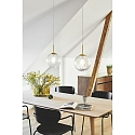 Nordlux Pendelarmatuur CHISELL 25 E27 IP20, glanzend, helder, messing dimbaar