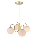 Nordlux Pendelarmatuur FRANCA E14 IP20, glanzend, messing, wit dimbaar