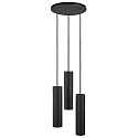 Pendelarmatuur TILO 3-vlams, rond GU10 IP20, zwart dimbaar