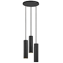 Nordlux Pendelarmatuur TILO 3-vlams, rond GU10 IP20, zwart dimbaar