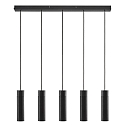 Pendelarmatuur TILO 5-vlams, rond GU10 IP20, zwart dimbaar