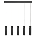 Nordlux Pendelarmatuur TILO 5-vlams, rond GU10 IP20, zwart dimbaar